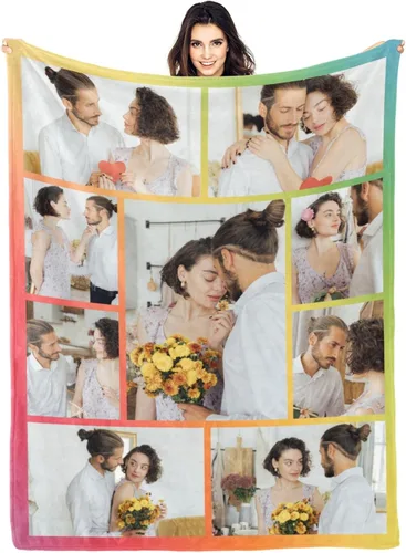 Miniatura 9 de Manta personalizada con fotos y texto para mamá, papá, bebé, familia, amigos, manta personalizada para cumpleaños, Navidad, para mujeres, hermana