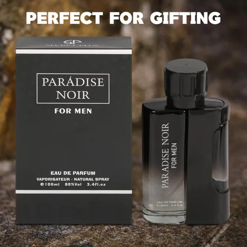 Miniatura 5 de Paradise Noir Perfume Eau De Parfum para hombre – Ambar Musky Woody Spicy Masculine Scent – 3.4 fl oz / 3.4 fl oz