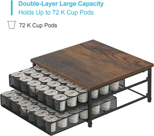 Miniatura 6 de Soporte para Cápsulas de Café para Encimera, Cajón para Cápsulas de Café para Soporte de Almacenamiento de Tazas K, Organizador de Almacenamiento