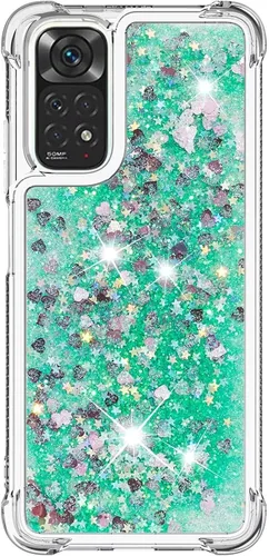 Miniatura 28 de Glitter Sparkle Moving Quicksand Flowing Cover para Xiaomi Redmi Note 10S Bling Liquid Clear Star Heart Silicona Bumper Funda transparente de goma a