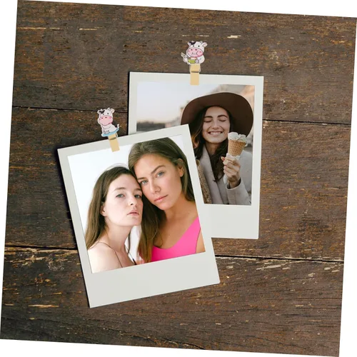 Miniatura 6 de COLLBATH Paquete de 5 clips de fotos de madera con cuerdas, soportes decorativos para fotos, manualidades y pancartas, clips compactos y colgantes