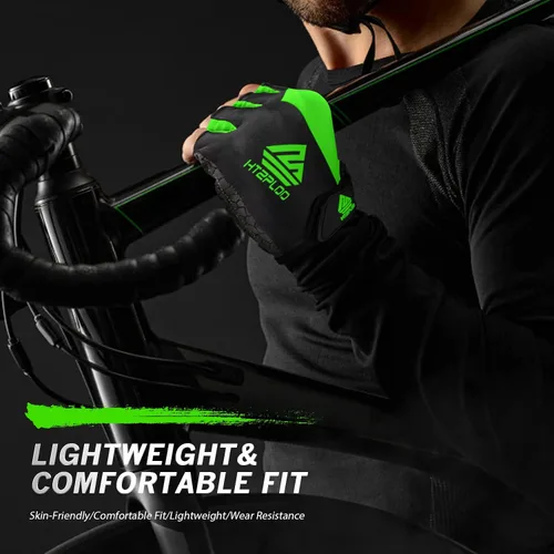 Miniatura 6 de HTZPLOO Guantes de ciclismo, guantes de ciclismo de medio dedo, guantes de bicicleta para hombres y mujeres con almohadilla antideslizante que