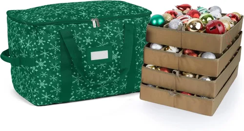 Miniatura 21 de Covermates Keepsakes Bolsa de almacenamiento ajustable para adornos, poliéster resistente, separadores acolchados y bandejas FlexGrid, organizador