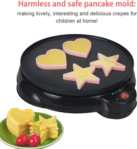 Miniatura 2 de Health and Home Máquina eléctrica de crepé – Sartén para crepes de 10 pulgadas, plancha de crepé, máquina antiadherente para panqueques – Fácil