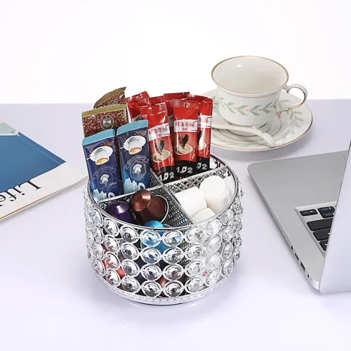 Miniatura 5 de Hipiwe Organizador de Tocador de Cristal Soporte para Brochas de Maquillaje - Organizadores Giratorios de 360° para Exhibición de Brochas Cosméticas