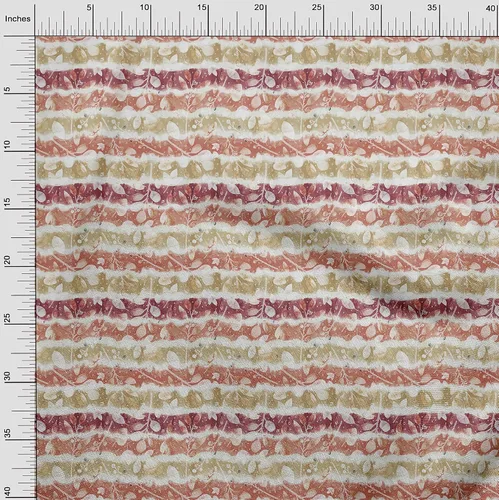 Miniatura 4 de oneOone The Yard - Tela de algodón flexible de color beige con estampado floral, 40 pulgadas de ancho