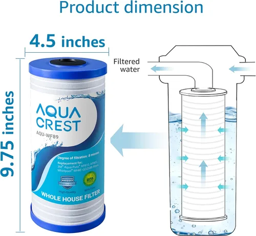 Miniatura 2 de AQUA CREST AP810 - Filtro de agua de repuesto para toda la casa para 3M® Aqua-Pure AP810, AP801, AP811, Whirlpool® WHKF-GD25BB, WHKF-DWHBB, 5