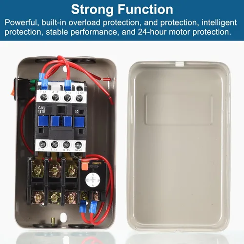 Miniatura 4 de MECCANIXITY Arrancador de motor eléctrico magnético, 380V 4KW 5HP, 3 fases Motor de interruptor magnético arrancador eléctrico para compresor de aire