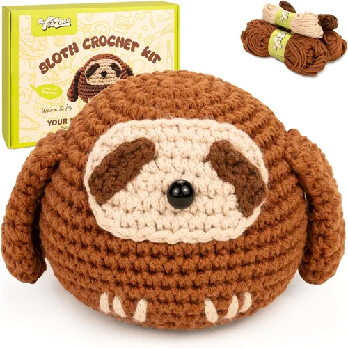 Miniatura 9 de Yeezhee Kit de ganchillo para principiantes, kit de animales de ganchillo con tutoriales en video paso a paso, kit de tejido para principiantes