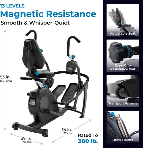 Miniatura 5 de Teeter FreeStep Recumbent Cross Trainer Stepper, Zero-Impact Exercise Bike Alternative w/Patented Physical Therapy Stride, Up to 350lb, Free App