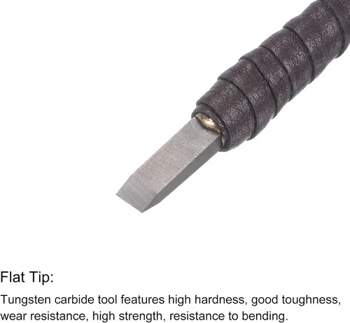 Miniatura 3 de uxcell Cuchillo para tallar cinceles de madera, carburo de tungsteno de 0.197 in, punta plana, herramienta de mano para carpintería, Graver 5.906 in