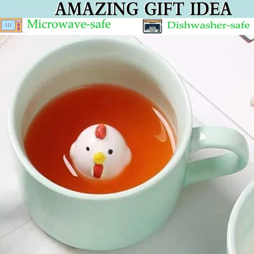 Miniatura 2 de Chick Taza de Café 3D Taza de Cerámica de Lindo Animal de Dibujos Animados - Animal Bebé Adentro, Mejor Taza de Oficina y Regalo de Cumpleaños 8 OZ