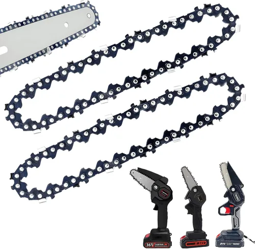 Miniatura 25 de [2 piezas] Mini cadena de motosierra de 6 pulgadas, cadenas de repuesto de 6 pulgadas para mini motosierra eléctrica portátil inalámbrica, cadena