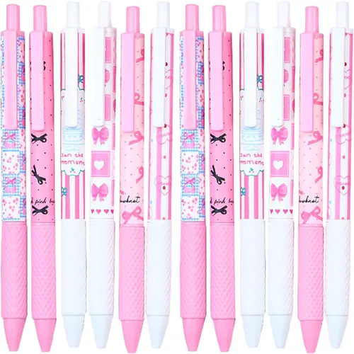 Miniatura 22 de 8 bolígrafos retráctiles estéticos de gel, bolígrafos de escritura de tinta con punta fina suave de 0.020 in, bolígrafos de impresión novedosos