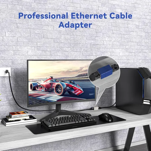 Miniatura 3 de Acoplador RJ45, paquete de 10 adaptadores Ethernet hembra a hembra, 8 pines modulares rectos, conectores de red para cable Ethernet Azul