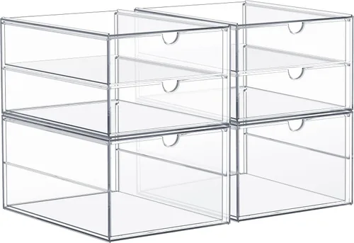 Sorbus Organizador de maquillaje con 6 cajones, organizador de cajones de acrílico para maquillaje, organización y almacenamiento de oficina,
