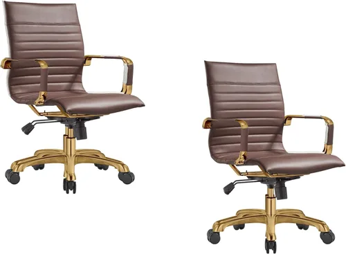 Miniatura 30 de LeisureMod Harris - Silla de oficina ejecutiva ergonómica moderna, silla de escritorio de piel con respaldo alto con altura ajustable, control