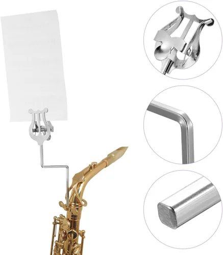 Miniatura 3 de Vaguelly Carpeta de puntuación de saxofón, soporte portátil para saxofón alto tenor para practicar principiantes banda de música