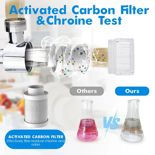 Miniatura 4 de Filtro de Agua para Lavabo de Baño Giratorio 1080 Extensor de Grifo Giratorio Purificador de Agua para Lavabo Elimina Cloro, Sabor, Olor Más del 99%