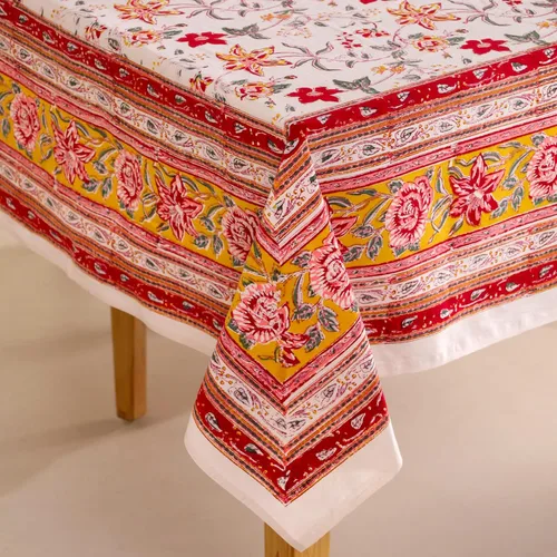 Miniatura 44 de Funda de mesa impresa a mano con diseño exquisito, tela de algodón premium, perfecta para comedor y decoración, mantel de mesa