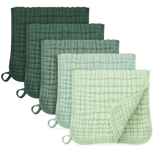 Miniatura 13 de Unnivoll Paños de muselina para eructos para bebé, 100% algodón, para niños y niñas, grandes, 20 x 10 pulgadas, extra suaves y absorbentes, paquete