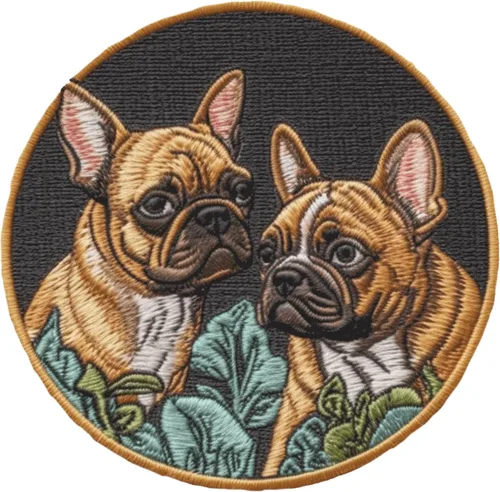 Miniatura 17 de Parche de perro Bulldog francés de 3 pulgadas, aplique sublimado bordado para ropa, chaleco de ropa, bordado decorativo para coser, emblema