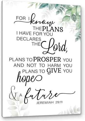 Miniatura 9 de PHAMTE Jeremías 29 11 - Arte de pared de Jeremías cristiano 29:11 For I Know The Plans I Have For You, arte de pared, versículo bíblico con texto