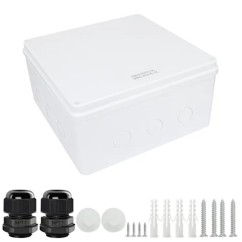 Miniatura 16 de LeMotech - Caja de conexiones, caja eléctrica IP55, resistente al agua, a prueba de polvo, plástico ABS, para proyectos electrónicos, color blanco