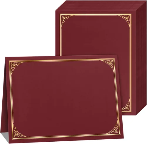 Miniatura 9 de SUNEE Titulares de certificados (negro, 30 paquetes, nuevo patrón), cubre diploma, borde de lámina dorada, para certificados de tamaño carta de 8.5