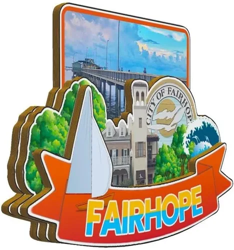 Miniatura 2 de Fairhope - Imán de madera para nevera, diseño de Alabama, Estados Unidos, 3483
