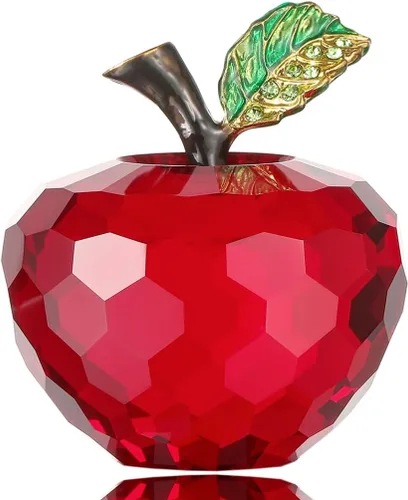 Miniatura 14 de Figura de manzana de cristal de Vie jeune, pisapapeles de estatua hecha a mano, adorno para decoración del hogar, artesanías de cristal