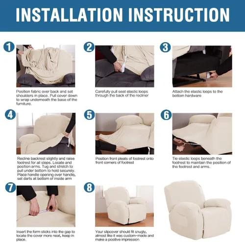 Miniatura 5 de H.VERSAILTEX Funda reclinable superelástica Fundas reclinables para sofá Funda reclinable para silla Forma ajustada Fundas antideslizantes