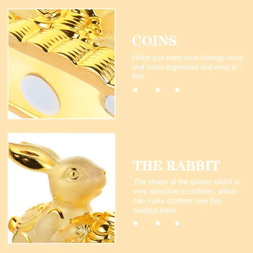 Miniatura 2 de Estatua de conejo de cerámica Feng Shui Estatua de conejo para riqueza 2023 Año Nuevo chino Zodiaco Recuerdo Animales Banco Moneda Conejito Caja