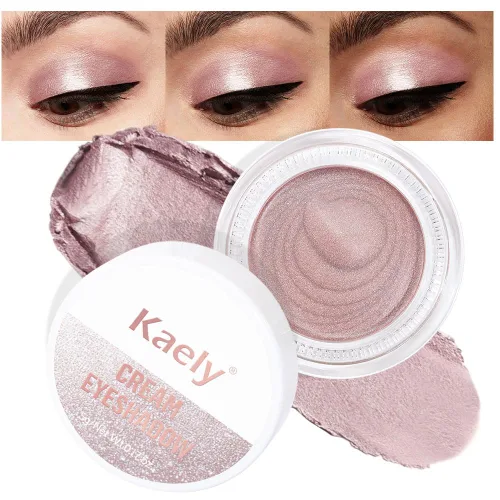 Miniatura 20 de evpct Paleta de maquillaje en pote de sombra de ojos en crema única para mujeres mayores, sombra de ojos de champán con shimmer, glitter metálico