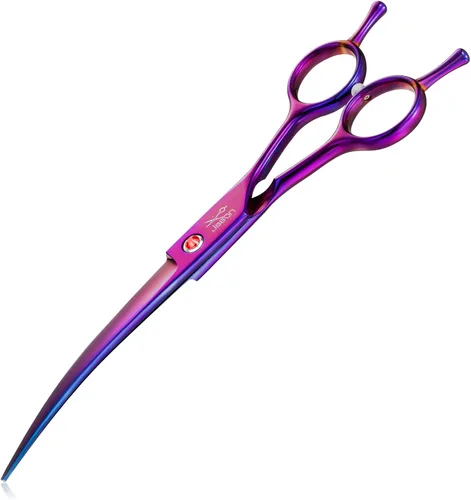 Miniatura 10 de JASON Kit profesional de tijeras para perros 6 en 1: rectas, adelgazantes, chunker, tijeras curvadas y peine para cabello largo y corto y gato