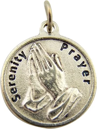 Miniatura 8 de Medalla de santos católicos con base de alpaca, con colgante que contiene una oración de protección, 3/4 de pulgada