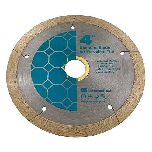 Miniatura 2 de Hojas de sierra de diamante de 4" para azulejos de porcelana, cerámica y piedra, 5/8" de vástago