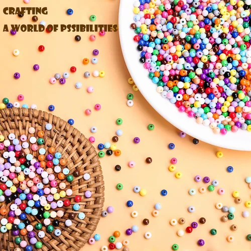 Miniatura 4 de BONNY BOXX 2000 piezas 4 mm cuentas redondas de acrílico de zafiro suave, bolas de plástico de chicle de burbujas, cuentas gruesas de bolas