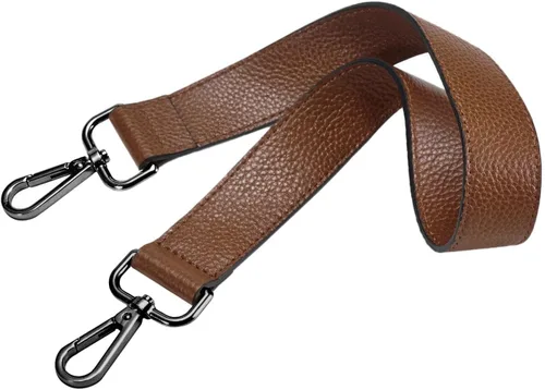 Miniatura 6 de Correa de repuesto de cuero de 24.8 pulgadas para bolsos de mano y bolsos de hombro con hebillas de metal Negro