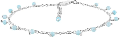 Miniatura 40 de Yanara Tobilleras de piedras preciosas para mujer, piedra natal natural, chapada en plata, joyería hecha a mano en 8.5 + 1.5 pulgadas, cristales