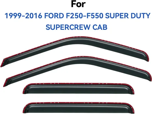 Miniatura 4 de Viseras de ventana para canal para Ford F250 F350 F450 F550 Super Duty de 1999-2016, despeje de viento para ventana lateral para 99-16 F-250 F-350