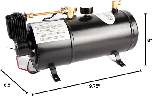 Miniatura 7 de Compresor de aire de 150 PSI + kit de tanque de aire de un galón. Tipo universal, para bocinas de aire de tren que requieren un sistema de aire a