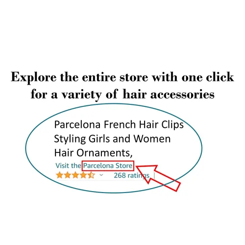 Miniatura 9 de Parcelona Cangrejo francés entrelazado marrón mediano 2 1/4 pulgadas celuloide antideslizante coleta clips flexibles resistentes pinzas para el pelo