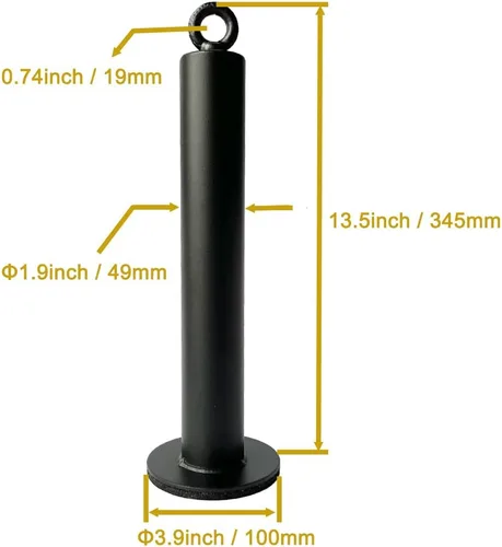 Miniatura 5 de Pasador de Carga de Peso se adapta a Placas Estándar de 1 pulgada y Placas Olímpicas de 2 pulgadas, Pasador de Carga Resistente con Mosquetón