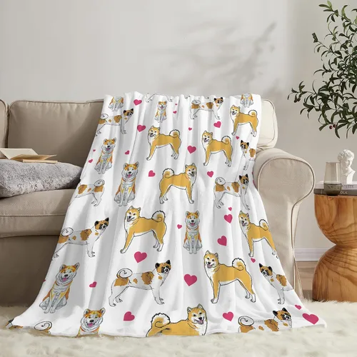 Miniatura 7 de Manta de Tiro de Perro Akita - Regalos y Decoración para Niñas, Mujeres, Niños, Adultos - Suave, Cálida y Acogedora de Vellón para Sofá, Sillón