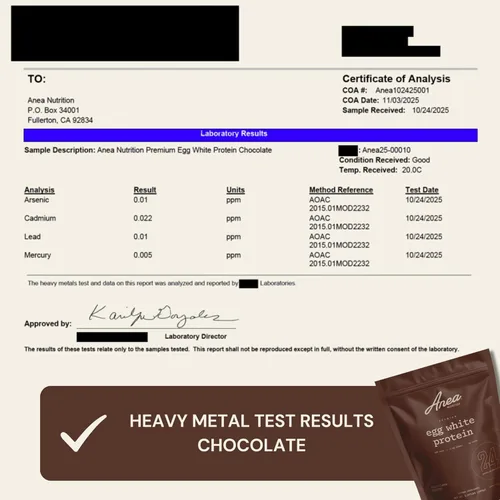 Miniatura 8 de Proteína de clara de huevo de Anea - Chocolate 0.85 oz de proteína Sin grasa, sin colesterol 0.17 oz de BCAA Perfil completo de aminoácidos