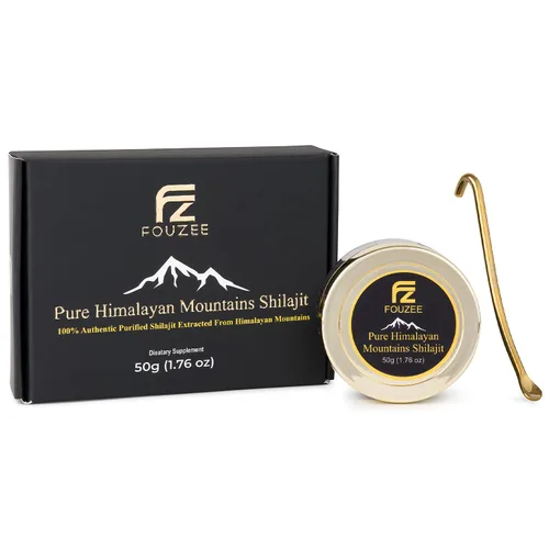 Miniatura 10 de FOUZEE Shilajit Pure Himalayan Mountains - 77% + consistencia dura auténtica de ácido fúlvico, fuente natural de ácido fúlvico, más de 85 minerales