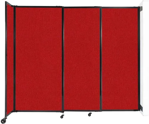 Miniatura 44 de Divisor de habitación de pared recta deslizante montado en la pared Anchos ajustables Ruedas de bloqueo Separador de habitación Paneles