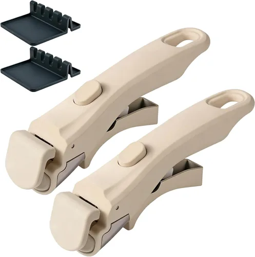 Miniatura 12 de Mango extraíble para olla, mango universal, repuesto para ollas y sartenes, se adapta a todos los utensilios de cocina, incluye soporte para Beige
