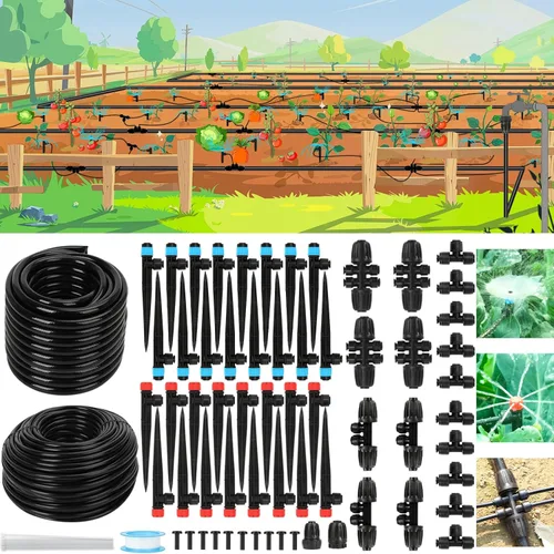 Miniatura 13 de Sistema de riego por goteo: sistema de riego de jardín mejorado 2026 con tubo de 46 pies y 1/2 pulgadas, nuevo rociador automático de conexión